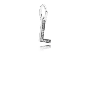 (afbeelding voor) PANDORA Letter L Silver Dangle With Cubic Zirconia - 791324CZ