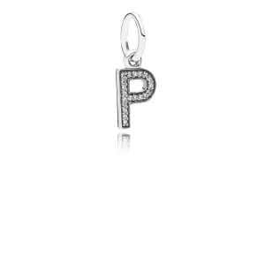 (afbeelding voor) PANDORA Letter P Silver Dangle With Cubic Zirconia - 791328CZ