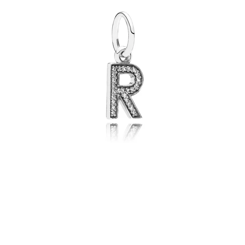 (afbeelding voor) PANDORA Letter R Silver Dangle With Cubic Zirconia - 791330CZ