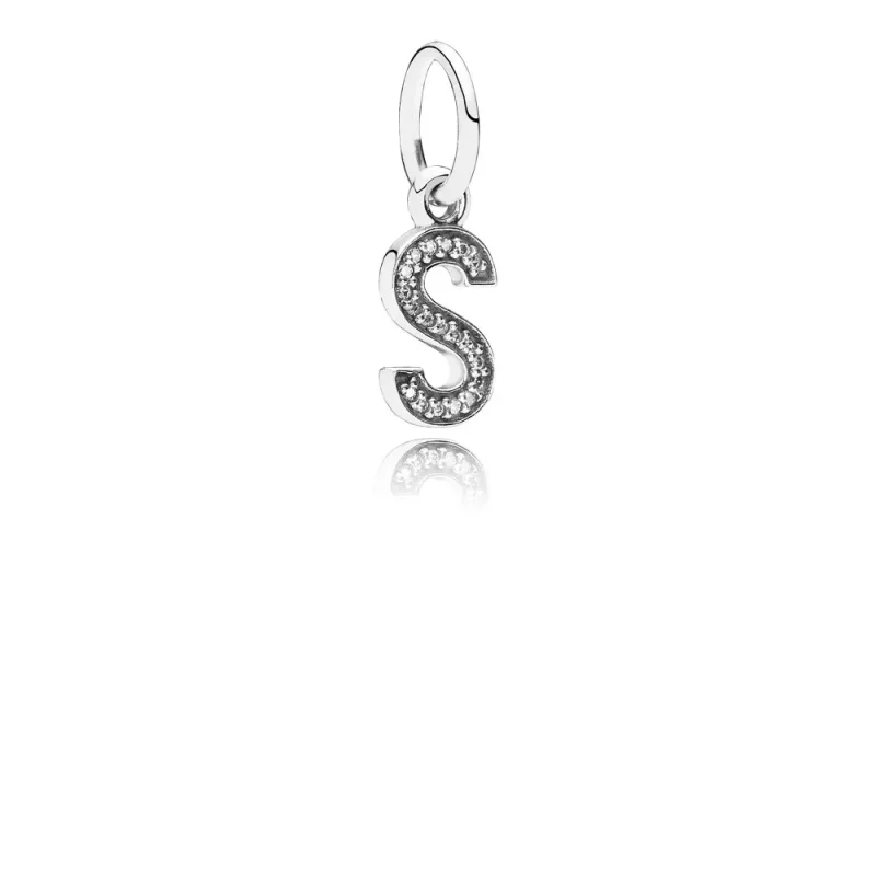 (afbeelding voor) PANDORA Letter S Silver Dangle With Cubic Zirconia - 791331CZ