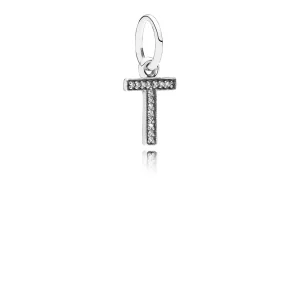(afbeelding voor) PANDORA Letter T Silver Dangle With Cubic Zirconia - 791332CZ