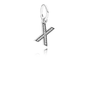 (afbeelding voor) PANDORA Letter X Silver Dangle With Cubic Zirconia - 791336CZ