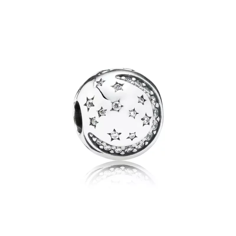 (afbeelding voor) PANDORA Moon And Stars Silver Clip With Cubic Zirconia - 791386CZ