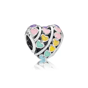 (afbeelding voor) PANDORA Multi-Colour Hearts Bedel
