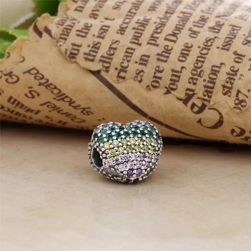 (afbeelding voor) PANDORA Multi-Colour Pavé Open My Heart Bedel - Bekijken 3