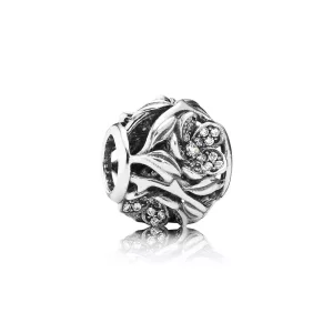 (afbeelding voor) PANDORA Openwork Floral Silver Bedel With Pave-Set Cubic Zirconia - 791419CZ