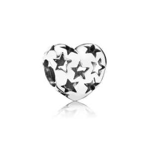 (afbeelding voor) PANDORA Openwork Heart Silver Bedel With Cut-Out Stars - 791393