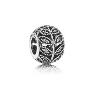 (afbeelding voor) PANDORA Openwork Leaves Silver Bedel With Cubic Zirconia - 791380CZ