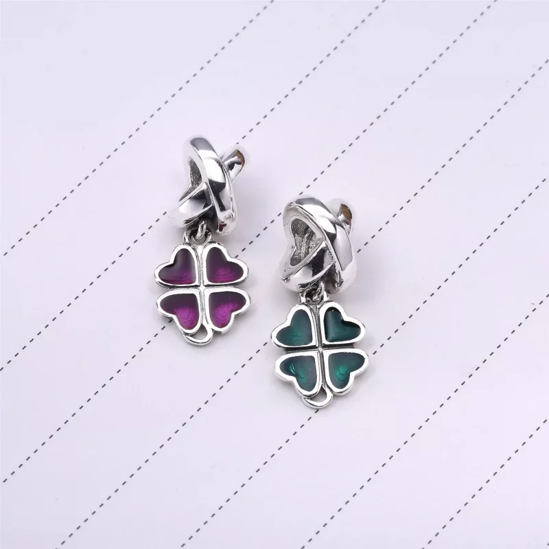 (afbeelding voor) PANDORA Pink Four-Leaf Clover Dangle Bedel - 790572En07 - Bekijken 4