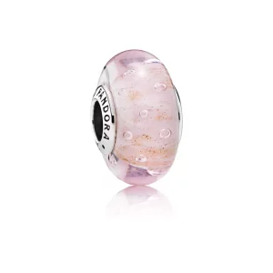 (afbeelding voor) PANDORA Pink Glitter Murano Bedel - 791670