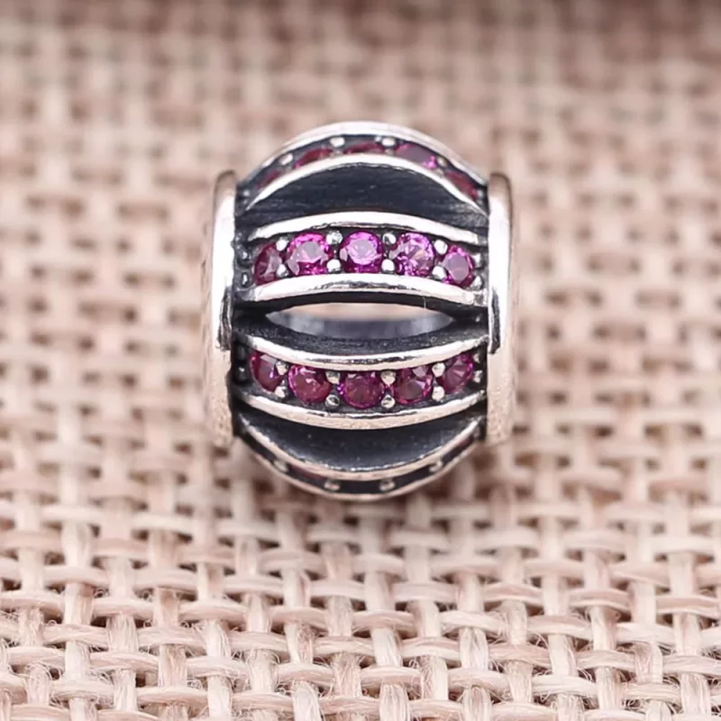 (afbeelding voor) PANDORA Pink Openwork Pavé Barrel Bedel - 791115CZs - Bekijken 2