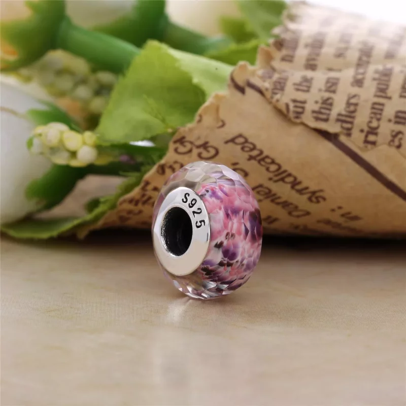 (afbeelding voor) PANDORA Pink Shibori Faceted Glass Bedel - 791608 - Bekijken 3