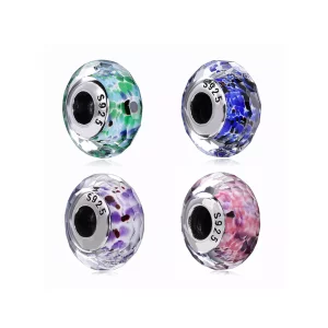 (afbeelding voor) PANDORA Pink Shibori Faceted Glass Bedel - 791608