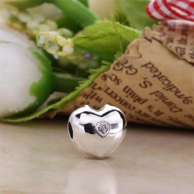 (afbeelding voor) PANDORA Pink Steady Heart Clip - 791981PCZ - Bekijken 2