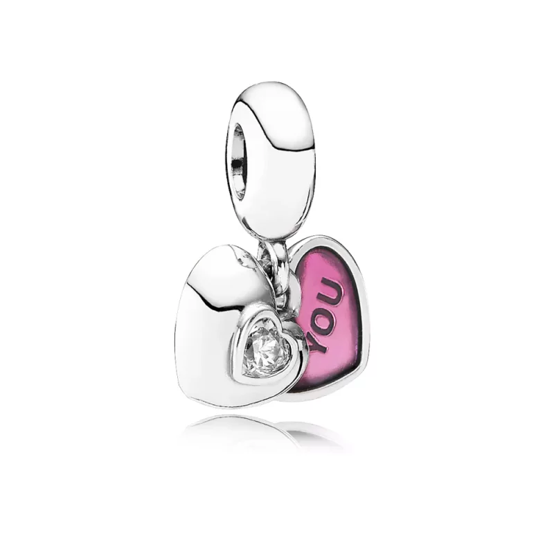 (afbeelding voor) PANDORA Pink You & Me Dangle Bedel - 791244CZ