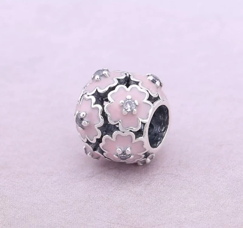 (afbeelding voor) PANDORA Primrose Silver Bedel With Cubic Zirconia And Light Pink Enamel - 791488 - Bekijken 2