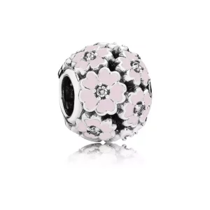 (afbeelding voor) PANDORA Primrose Silver Bedel With Cubic Zirconia And Light Pink Enamel - 791488En68