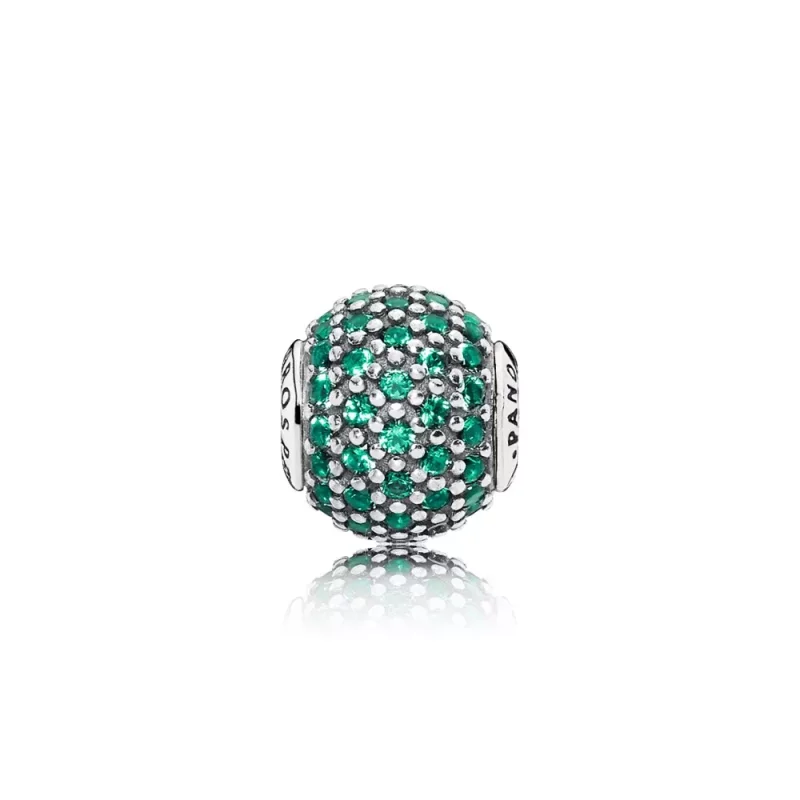 (afbeelding voor) PANDORA Prosperity Essence Collection Bedel In Silver With Green Crystal - 796061Ngc