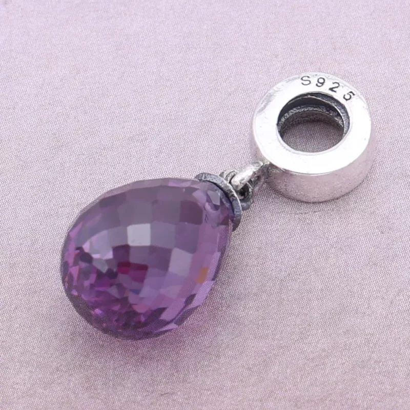 (afbeelding voor) PANDORA Purple Faceted Glass Drop Dangle Bedel - 791602Cpe - Bekijken 2