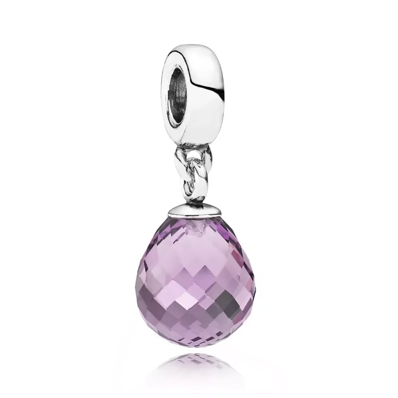 (afbeelding voor) PANDORA Purple Faceted Glass Drop Dangle Bedel - 791602Cpe