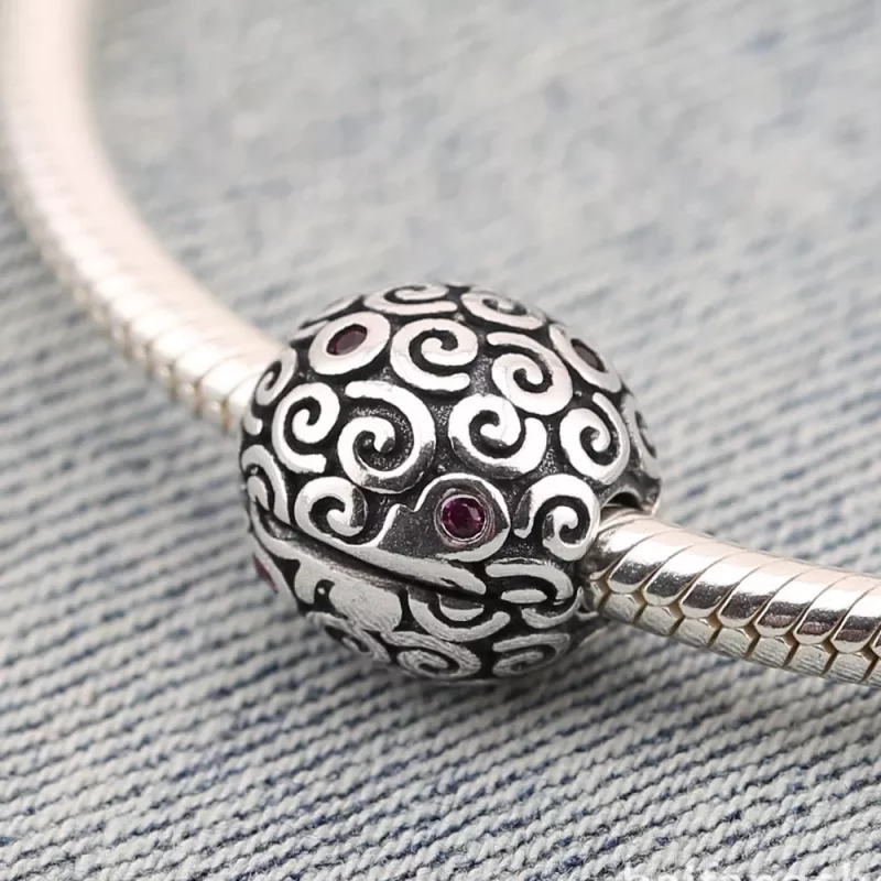 (afbeelding voor) PANDORA Red Squiggle Clip - 790962CZr - Bekijken 2