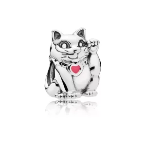 (afbeelding voor) PANDORA Red Waving Cat Bedel - 790989En05
