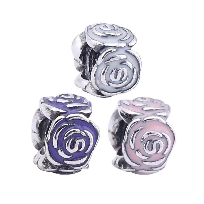 (afbeelding voor) PANDORA Roses Silver Bedel With Pink Enamel - 791291En40 - Bekijken 5