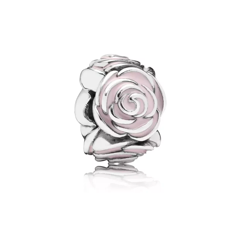 (afbeelding voor) PANDORA Roses Silver Bedel With Pink Enamel - 791291En40
