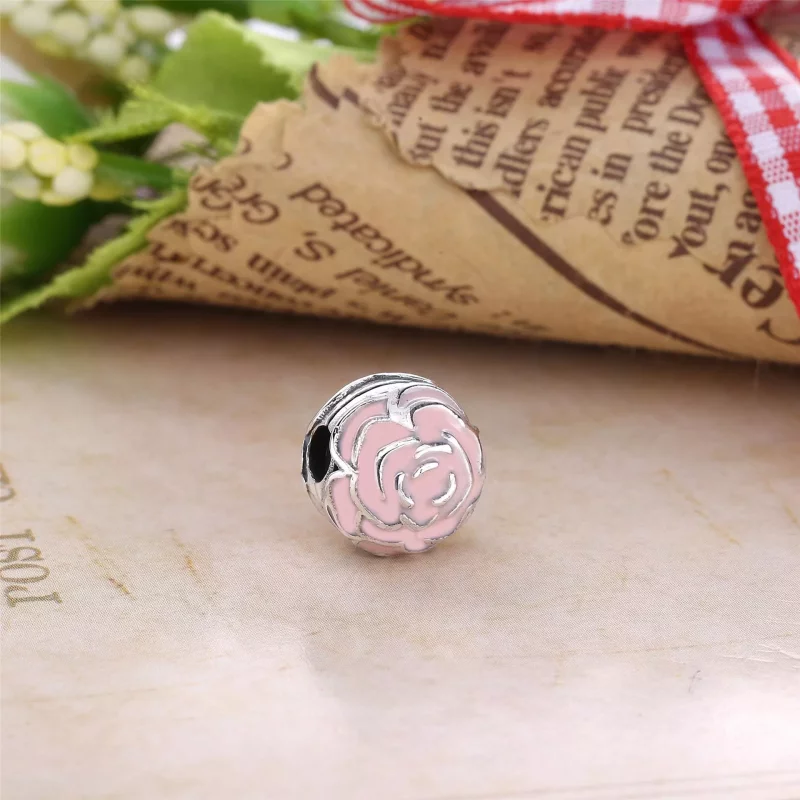 (afbeelding voor) PANDORA Roses Silver Clip With Pink Enamel - 791292En40 - Bekijken 2