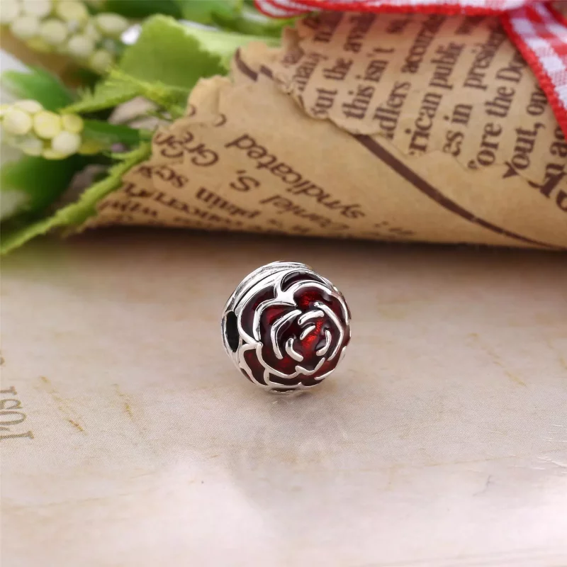 (afbeelding voor) PANDORA Roses Silver Clip With Pink Enamel - 791292En40 - Bekijken 3