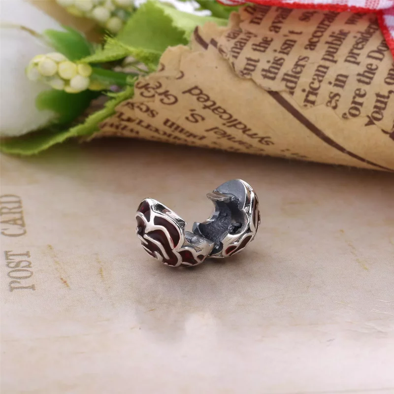 (afbeelding voor) PANDORA Roses Silver Clip With Pink Enamel - 791292En40 - Bekijken 4