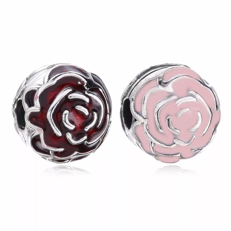 (afbeelding voor) PANDORA Roses Silver Clip With Pink Enamel - 791292En40 - Bekijken 5
