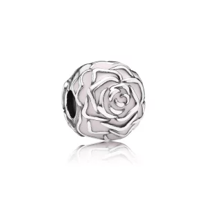 (afbeelding voor) PANDORA Roses Silver Clip With Pink Enamel - 791292En40