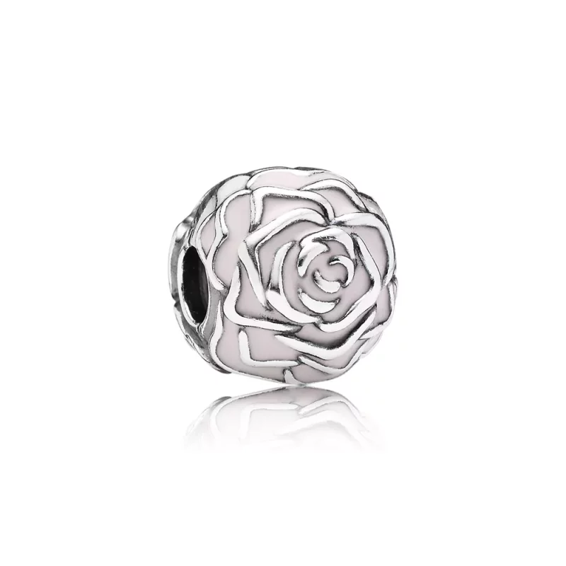 (afbeelding voor) PANDORA Roses Silver Clip With Pink Enamel - 791292En40