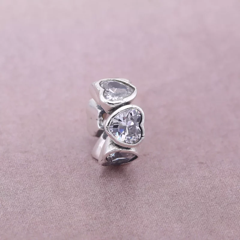 (afbeelding voor) PANDORA Sparkling Hearts Spacer - 791252CZ - Bekijken 2