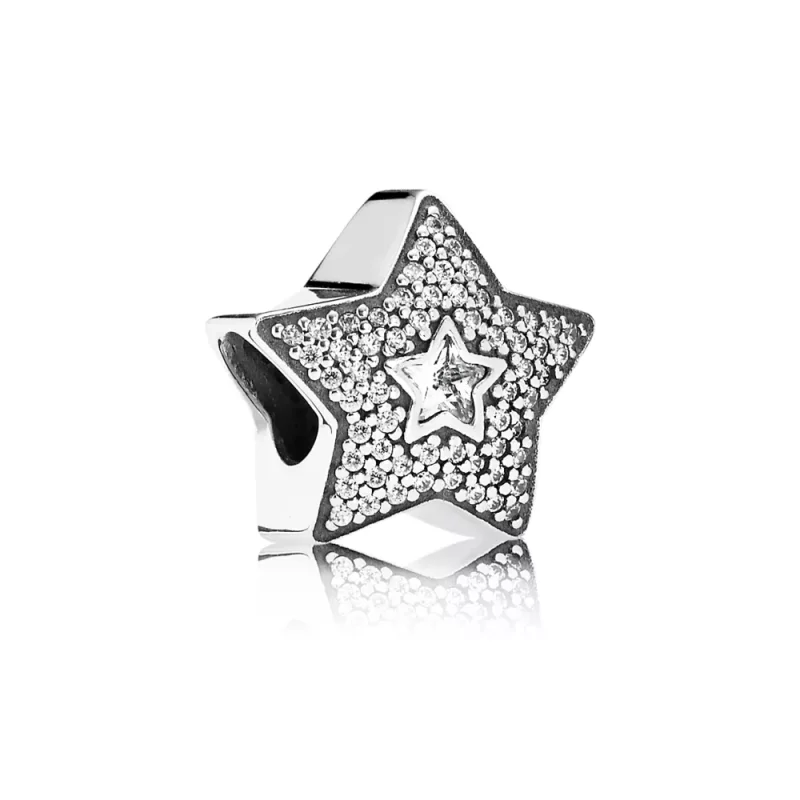 (afbeelding voor) PANDORA Star Pave Silver Bedel With Cubic Zirconia - 791384CZ