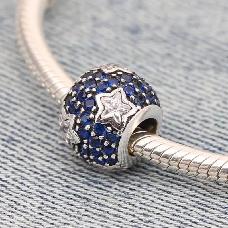 (afbeelding voor) PANDORA Star Pave Silver Bedel With Cubic Zirconia And Midnight Blue Crystals - - Bekijken 2