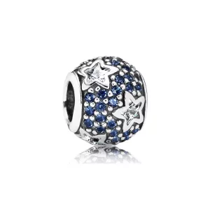 (afbeelding voor) PANDORA Star Pave Silver Bedel With Cubic Zirconia And Midnight Blue Crystals - 791382CZ