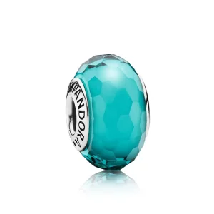(afbeelding voor) PANDORA Teal Faceted Glass Bedel - 791606