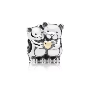 (afbeelding voor) PANDORA Teddy Bears Silver Bedel With 14K Heart - 791395