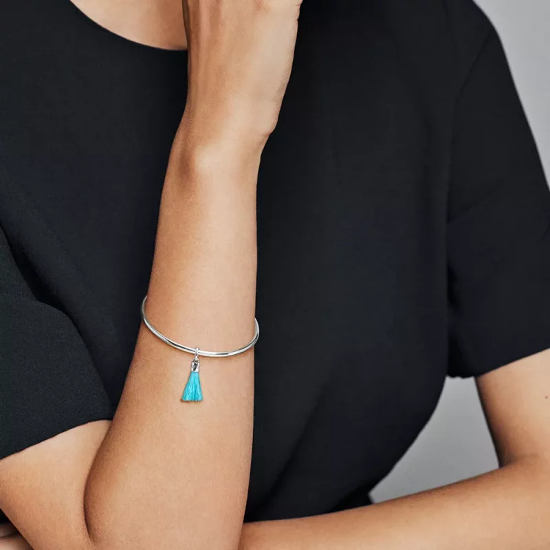 (afbeelding voor) Pandora Textiel Turquoise Kwastjes Hangende Bedel 797212Ctq - Bekijken 2