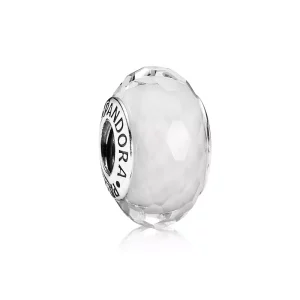 (afbeelding voor) PANDORA White Faceted Glass Bedel - 791070