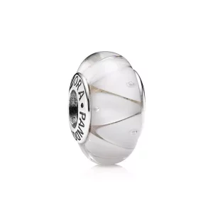 (afbeelding voor) PANDORA White Glass Zig-Zag Bedel - 790921