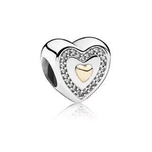 (afbeelding voor) Pandora Zilver En 14K Goud Altijd In Mijn Hart Bedel 791523CZ