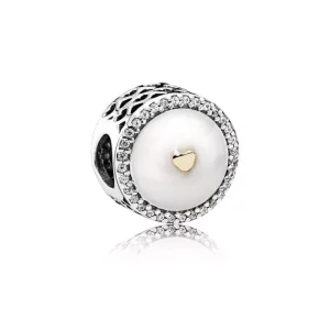 (afbeelding voor) Pandora Zilver En 14K Goud Beperkte Oplage Kostbaar Hart Bedel 792073En23