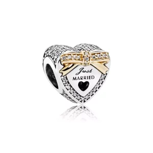 (afbeelding voor) Pandora Zilver En 14K Goud Bruiloft Hart Bedel 792083CZ