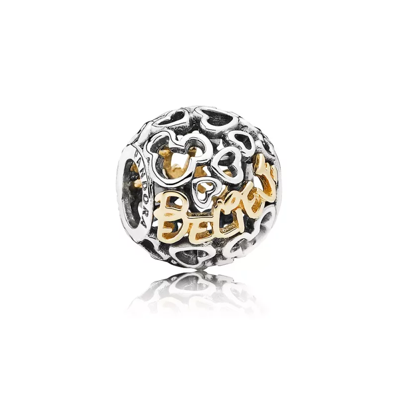 (afbeelding voor) Pandora Zilver En 14K Goud Disney, Geloof Bedel 791436