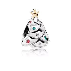 (afbeelding voor) Pandora Zilver En 14K Goud Feestelijke Boom Bedel 791999CZrmx