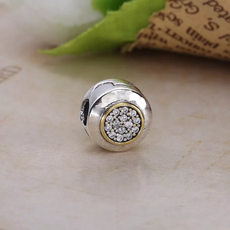 (afbeelding voor) Pandora Zilver En 14K Goud Handtekening Clip 796229CZ - Bekijken 2