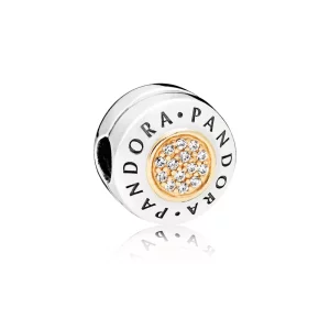 (afbeelding voor) Pandora Zilver En 14K Goud Handtekening Clip 796229CZ